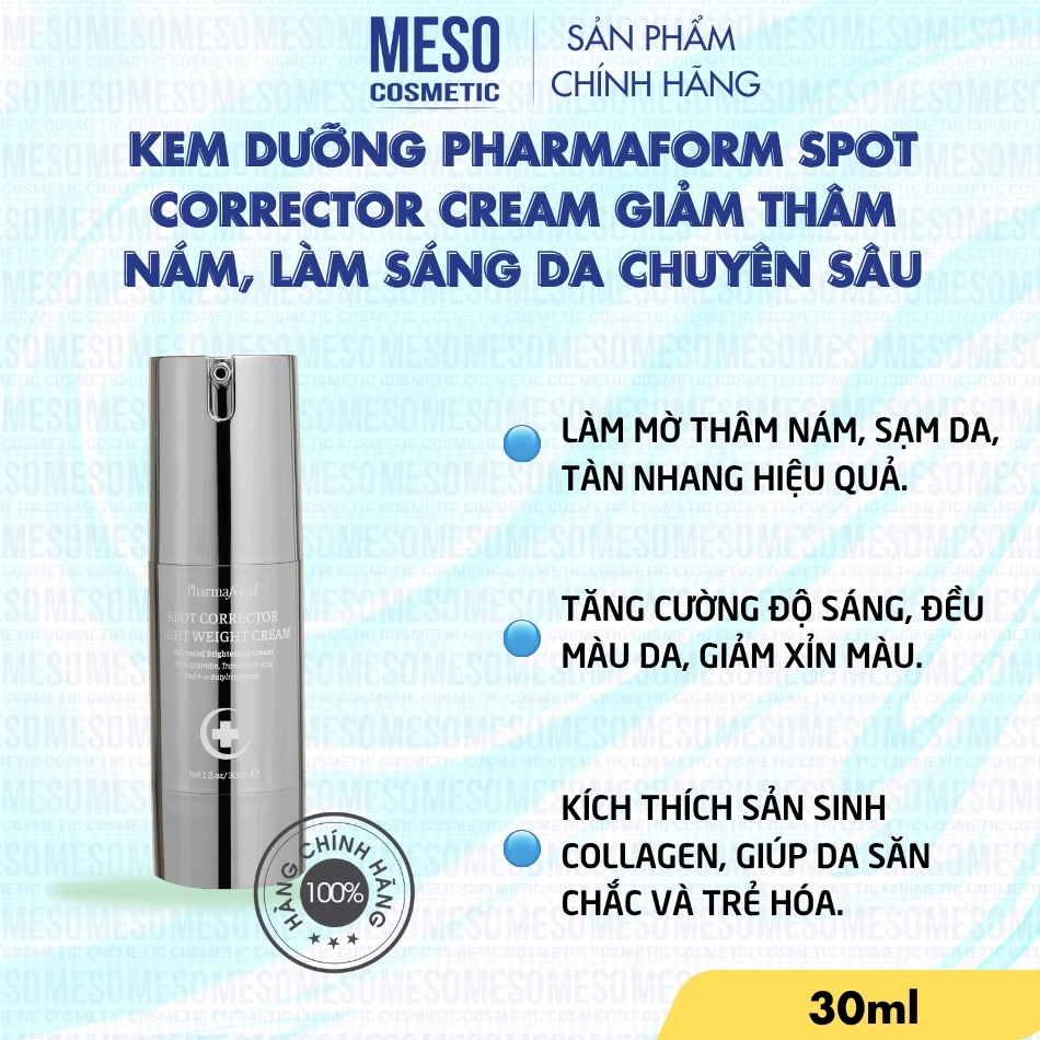 Kem dưỡng Pharmaform Spot Corrector cream giảm thâm nám, làm sáng da chuyên sâu 30ml